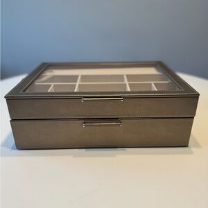 WOLF Metallic Gold 2 tier jewelry box